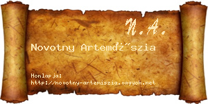 Novotny Artemíszia névjegykártya